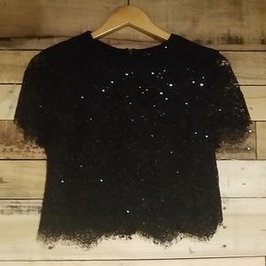 Crop Top Black Lace